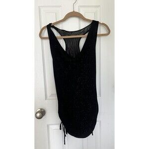Guess Black Slip Dress Sparkle Glitter Sleeveless with Cowl Neck Women's Size M